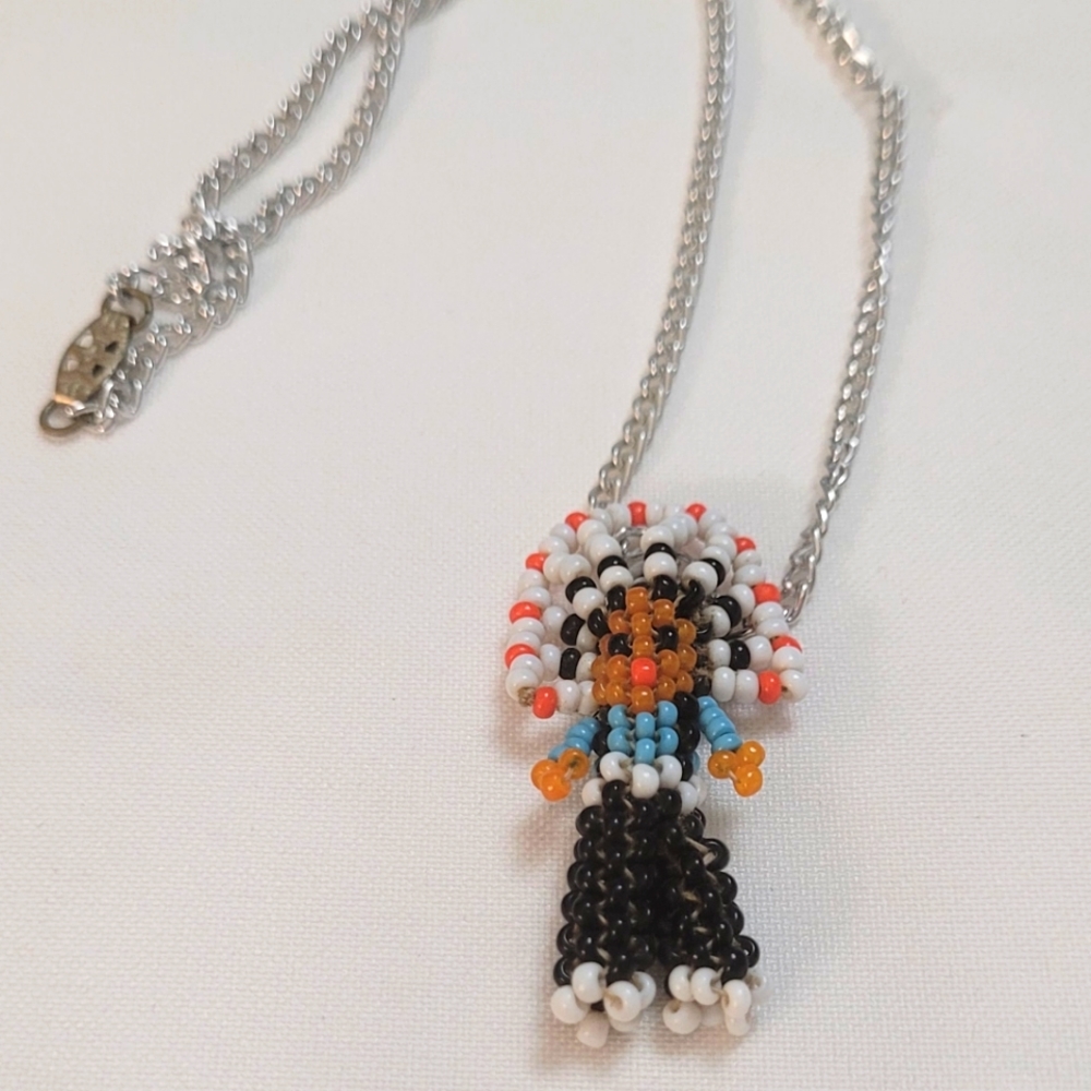 Beaded Indian Chief Pendant